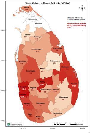 Waste Collection Map of Sri Lanka Source: Database of Solid Waste in
