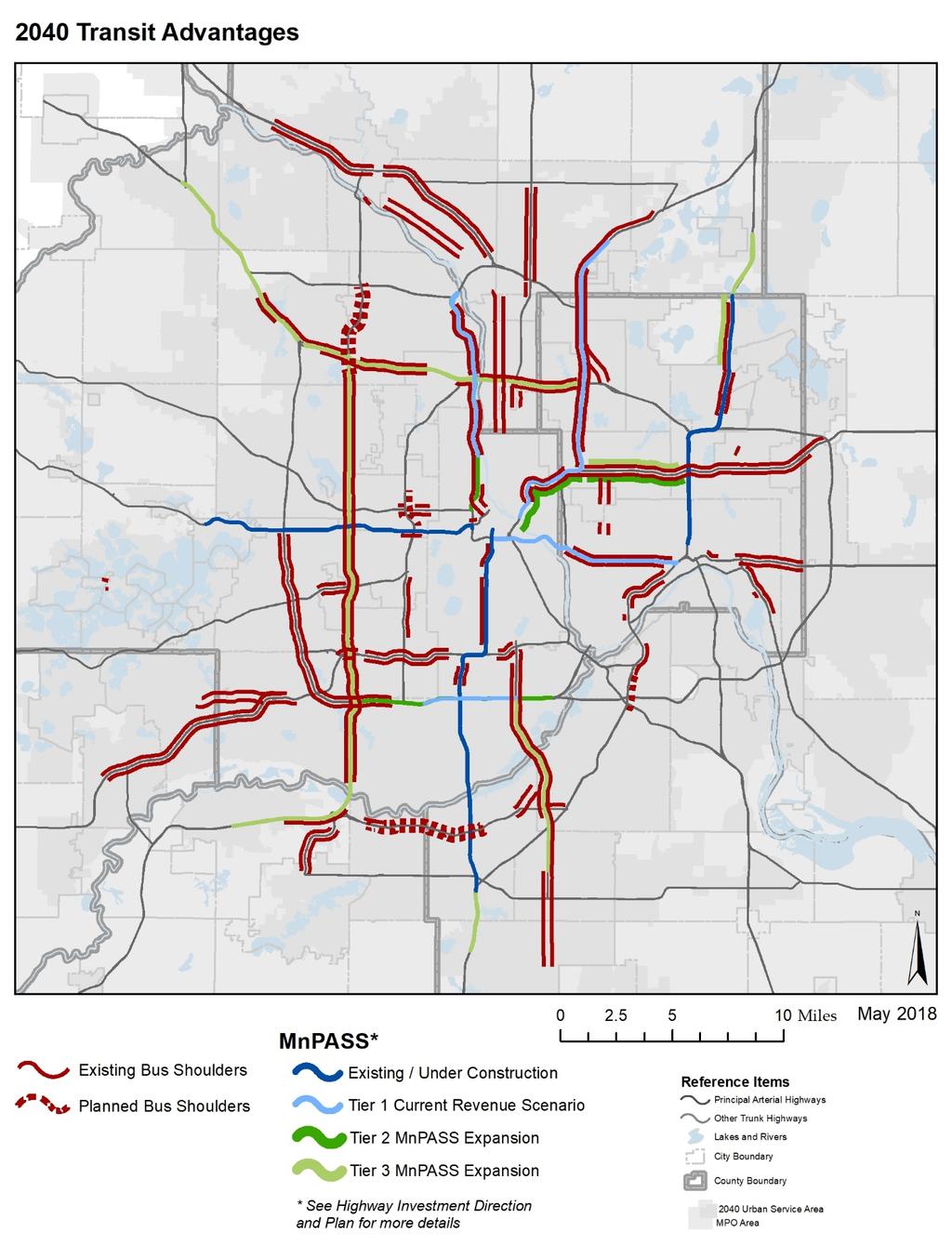 Figure 6-6: 2040 Bus Shoulders and MnPASS 2040 TRANSPORTATION POLICY PLAN