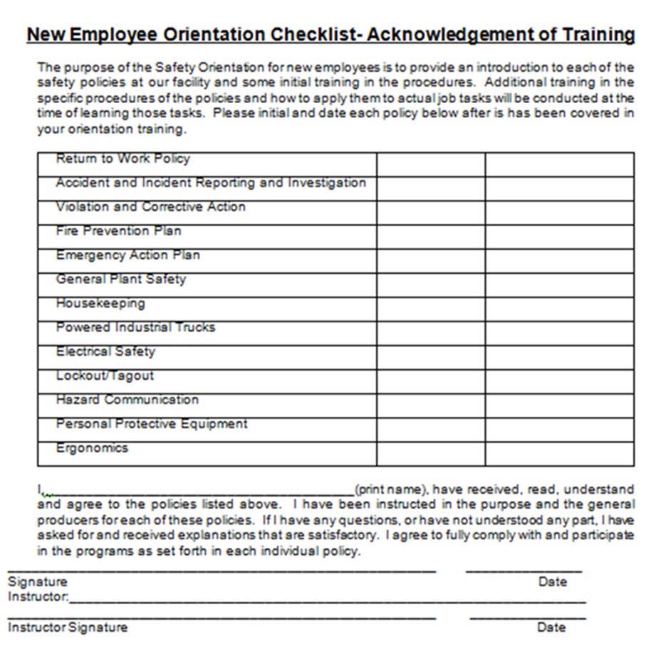 New Employee Orientation Establish training needs Develop and gather materials Deliver training and coaching Follow up