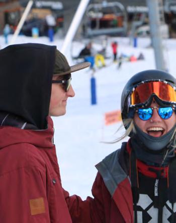 Run ski competitions, from the casual Rail Jam to the deeply contested Varsity Blues races.