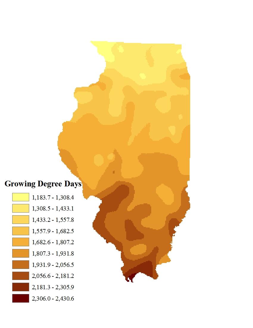 Growing Conditions for Miscanthus in Illinois Yield of Miscanthus simulated