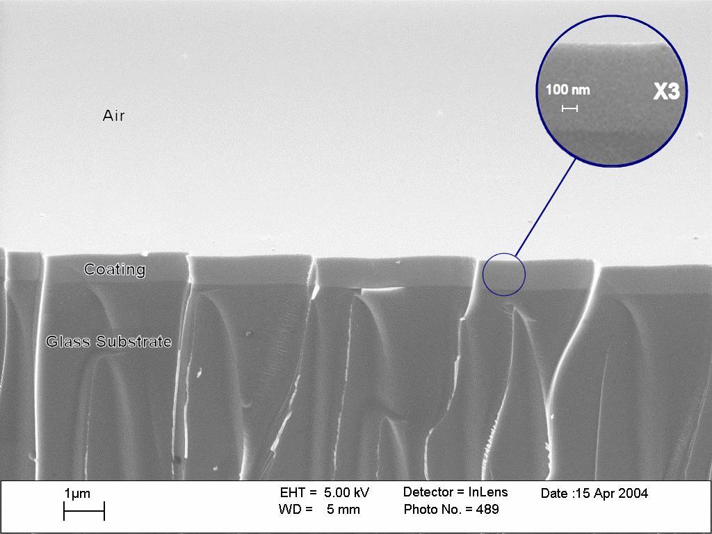 3.2 Microstructure Cross sectional electron micrograph showing film structure of a 1um thick niobia film is shown in Figure 8.