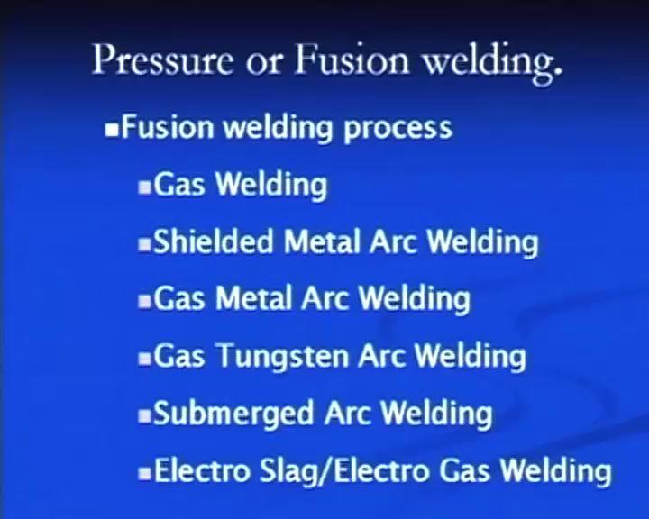 Based on this concept, if we see the pressure welding processes, then we can put following welding processes under the pressure welding: resistance welding processes like spot