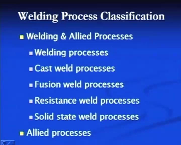 surface of the component is produced. So, based on this welding and allied processes criteria we will see that how processes can be classified.