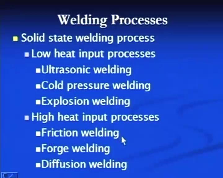 In resistances welding processes, joint is produced by a the heat which is generated due to the flow of current, in the welding processes like a spot welding, projection welding, seam welding, high