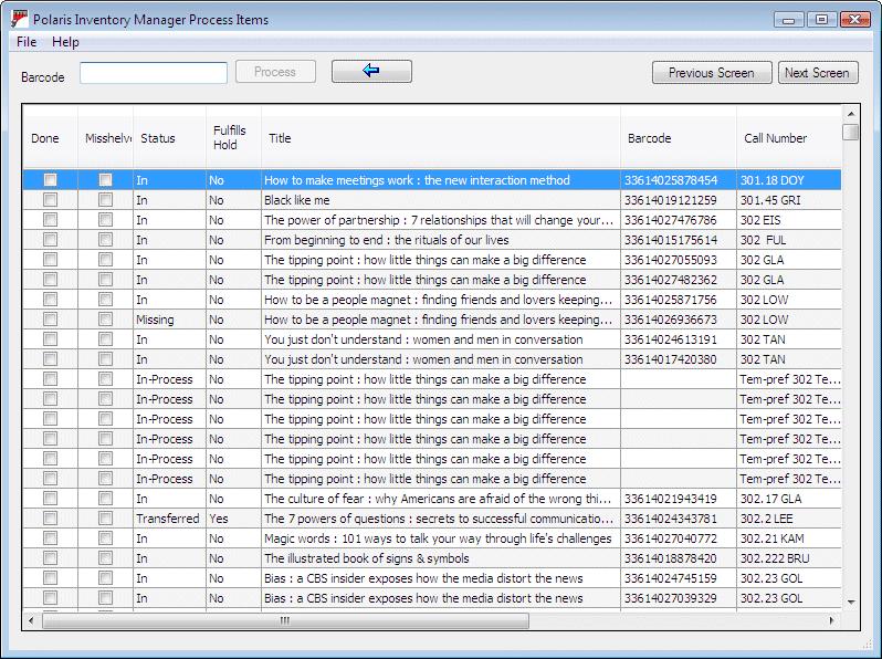 Polaris Inventory Manager Taking Inventory with Polaris Inventory Manager 11 Set inventory preferences You take inventory by working from a list of items,