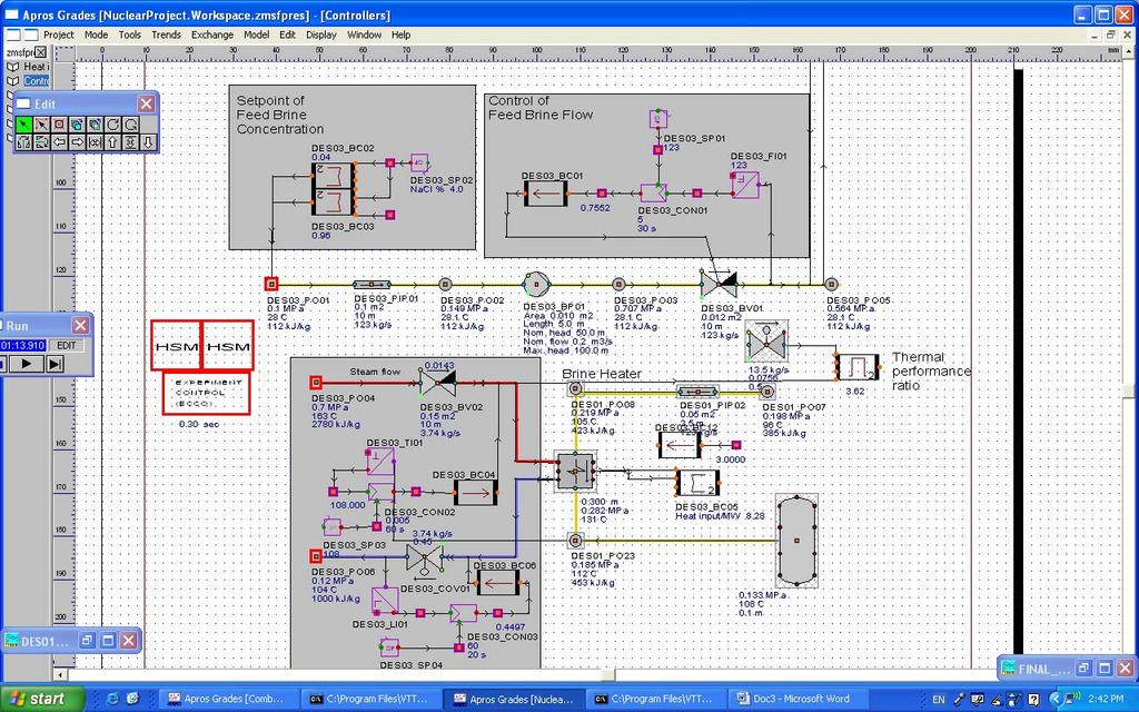 3.1) Simulation of Thermal Desalination Plant Due to the complexity of numerical treatment governing the thermal desalination process which needs constitutive equations in addition to the basic