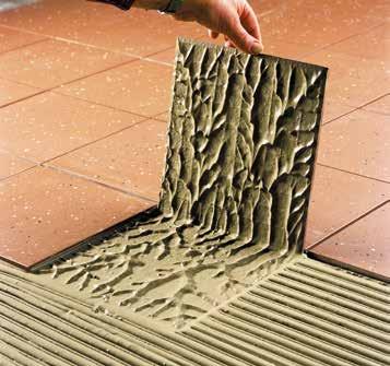 2. Select tile adhesive comb The pattern on the rear of the tile will determine which tile adhesive comb to use and thus consumption of