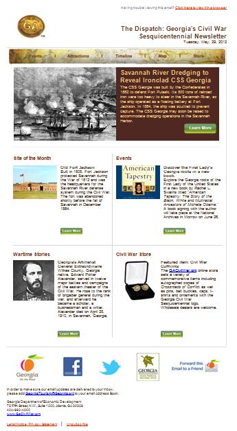 Special Promotions Civil War The Great Locomotive Chase campaign components: Special Co-op advertising section
