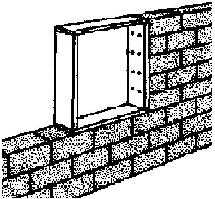 It is advisable to insert the window and door frames within the masonry formwork and attach anchors, so that the frames are rigidly fixed to the wall.
