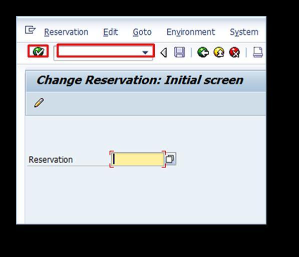 The number is automatically populated on the Change Reservation: Initial Screen. Click the Enter icon 10. The reservation overview screen is displayed 11.