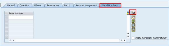 Module 3: Executing the Goods Issue Process If the material is serialized, click the Serial Number tab and enter the Serial
