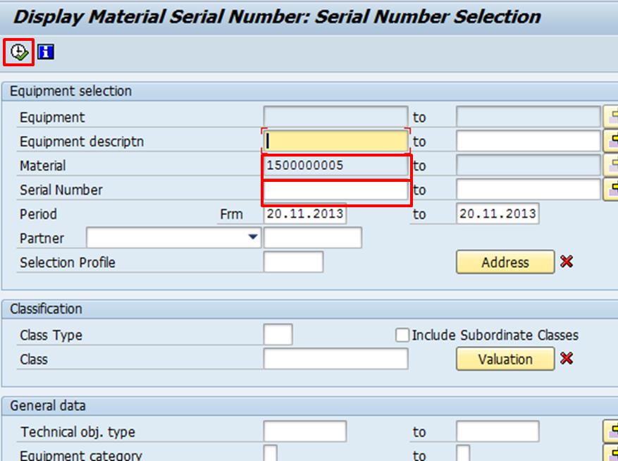 If the serial numbers are not known upfront, then it is possible to search for them using the system search tools.