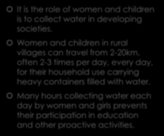 WOMEN & CHILDREN ARE THE VICTIMS OF WATER SCARCITY