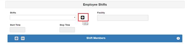 Step 2 -- Add Shift: Click on Add button: Select any given shift