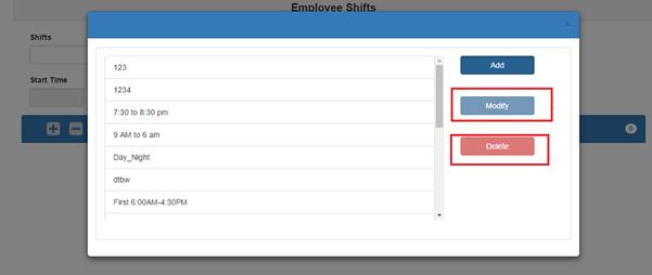 You can modify/ delete your shift by selecting shift