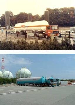 Overland transport of LNG: By road trucks and railcars LNG is transported by road truck in many countries Trucked LNG has many small-scale uses: Domestic and commercial piped gas supply from