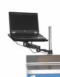 arm and the tray; Positioning of monitor anchors comply with VESA 75 and 100 standards; Can support most LCD monitors up to 21" available on the market; Tray and screen can also be tilted for better