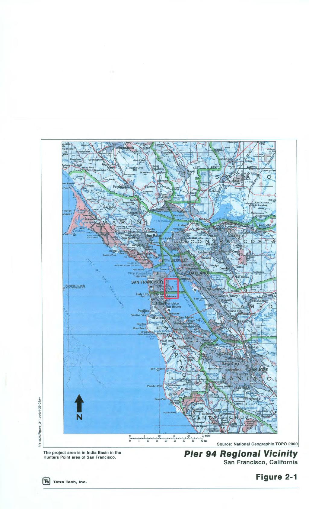 Exhibit 1: Regional Map '"..' :; '" ~... (II co t N The project area Is In India Basin In the Hunters Point area of San Francisco. ~ Tetra Teoh. Ino.