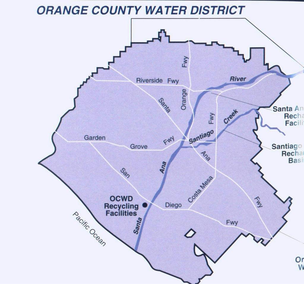 Orange County Water District Established in 1933 to: Protect Santa Ana River flow Conserve water Manage