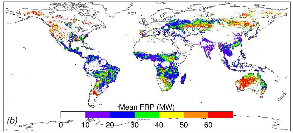 Global FRP Fire radiative power from MODIS