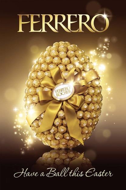 Ferrero Rocher is a spherical chocolate produced by the Italian