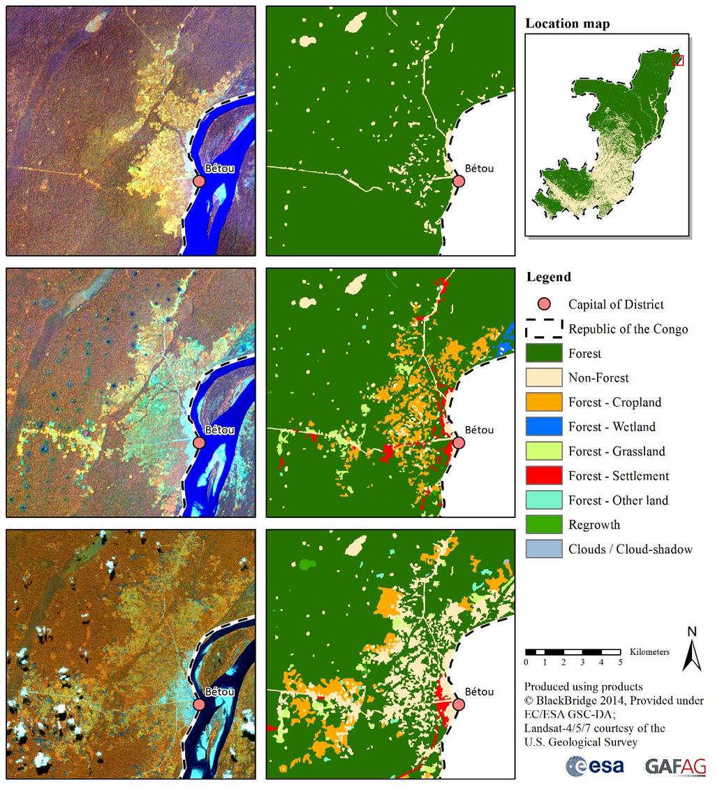 Expansion of the class settlement into forest land between 1990 and 2010