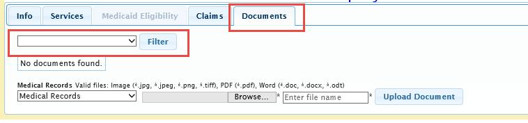 Documents Tab: Review uploaded documents.