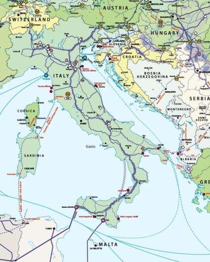 Italy: Capacity to Grow Faster Than Imports bcma Existing pipelines Transmed, Green Stream, TAG, Transitgas 101.8 Existing LNG terminals La Spezia, Porto Levante 11.5 Existing import capacity: 113.