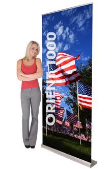 Banner Stands and Pop-up Displays Telephone: Fax: Email Orient Retractable Banner Stands With graphic and carrying bag Orient 800 31.5 W x 83.25 H $350.00 Orient 920 35.5 W x 83.25 H $400.