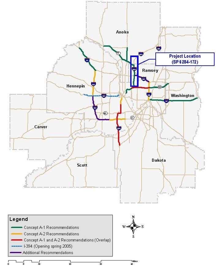 Project Planning History Figure 2.1, and includes the segment of I-35W between TH 36 and TH 10. The MnPASS System Study Phase 1 Final Report stated the following regarding MnPASS projects.