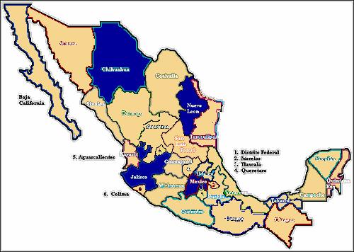 Metropolitan Areas ZM Juárez (Pop. 1 218,817) ZM Monterrey (Pop. 3 299,302) 11 municip ZM Valle de México (Pop. 18 396,677) 16 deleg.