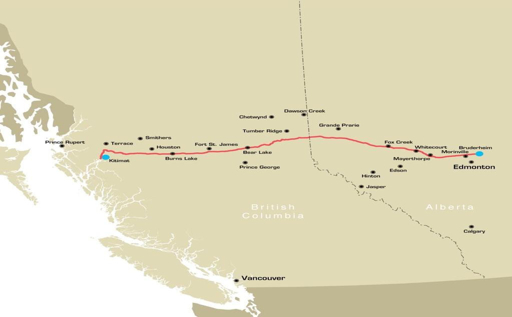 Crude Oil Access to the West: Enbridge Gateway Proposed: 525k bpd capacity.