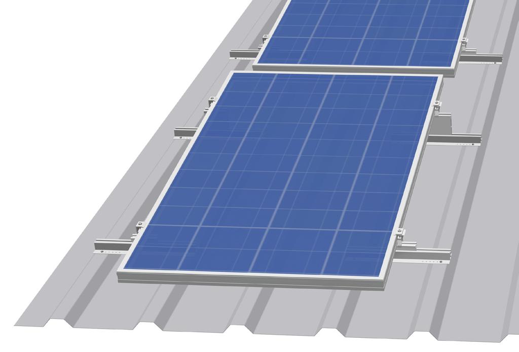 Installation single layer with framed PV modules in vertical installation Module installation (mid clamps) Now install the mid clamps.