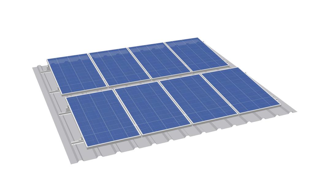 Installation single layer with framed PV modules in vertical installation Module assembly (end clamps at the