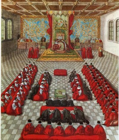 Elizabeth I of England Examine the image of Elizabeth on her throne & explain