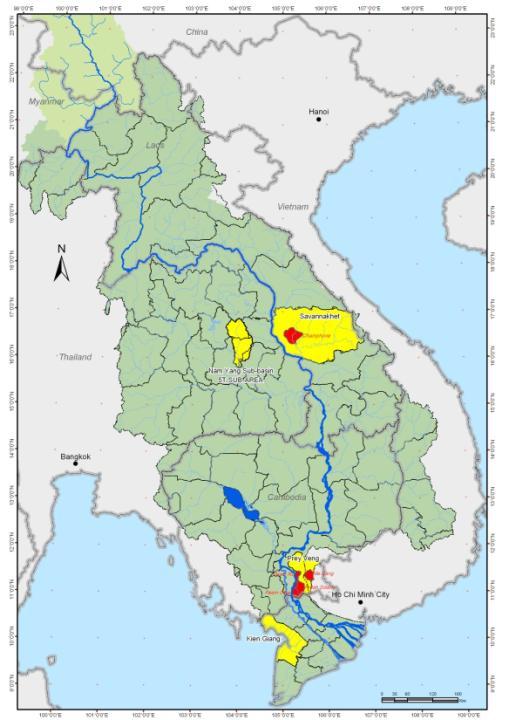CCAI current Demo Activities 1/ Basin-wide study on CC impacts to Mekong wetland & biodiversity 2/ Local