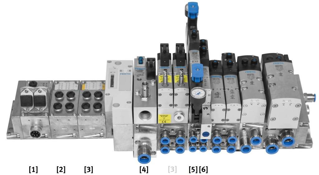 Best practice Application example of a valve terminal with function integration The valve terminal shown below is used in part of an automation system for manufacturing fuel cells.