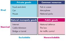 Chapter 17 Public Goods and Common Resources Classifying Goods and Resources: Goods, services and resources differ in the extent to which people can be excluded from consuming them and in the extent