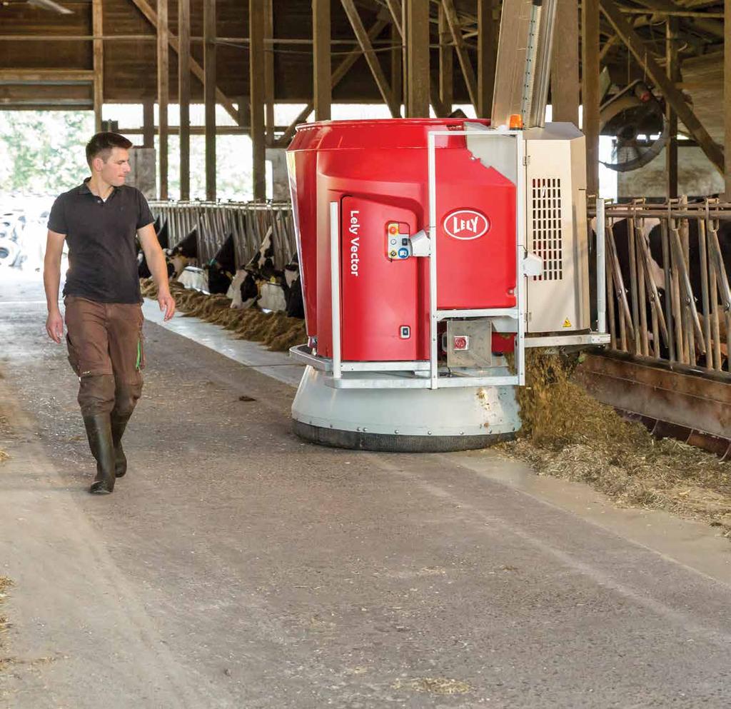 12 12 LELY VECTOR 13 Better feeding, thanks to automation More frequent feeding is good for cow health, fertility and milk production, and it also improves feed efficiency because the cows get more