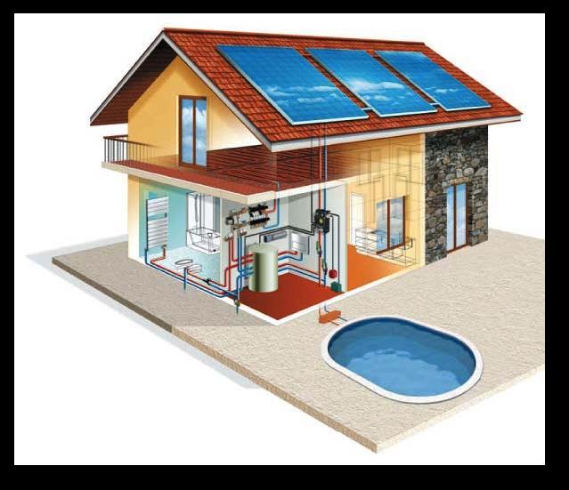 A) Solar heating: Heating with Sun Evacuated tubes collectors type all glass (WINTER: 40-50 C) (SUMMER: 80 110 C) WINTER TIME: