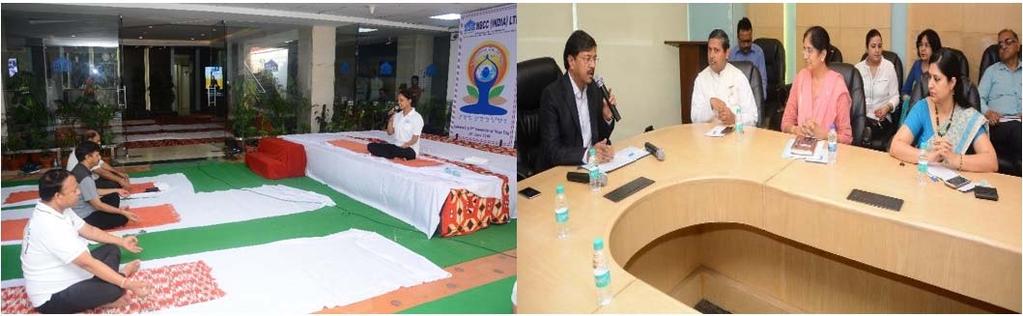 NBCC CELEBRATED INTERNATIONAL YOGA DAY On the occasion of International Yoga Day on 21st June 2016, NBCC, the State-owned Navratna CPSU, organized Yoga Sessions and Seminars at its Corporate Office