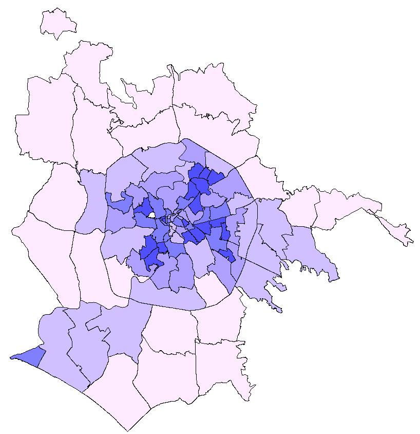 Introduction Municipality of Rome Population density [inh.