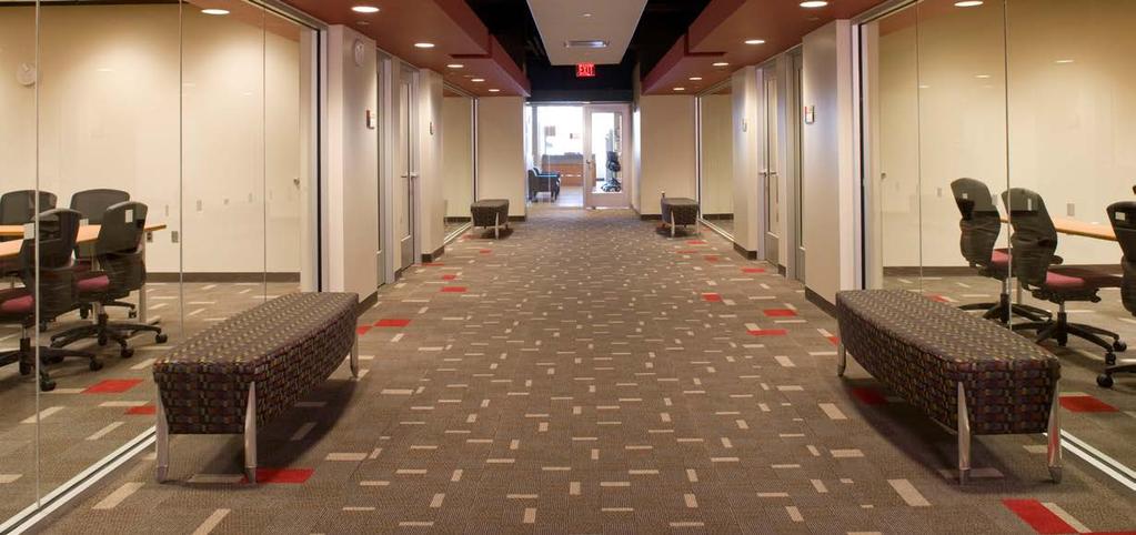 Milliken has also designed the most advanced, builtin system for installing modular carpet, eliminating the need for wet adhesives and other additives.