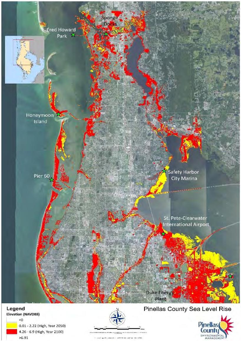 Assessing conditions under NOAA 2017 SLR scenarios and storm surge 2017