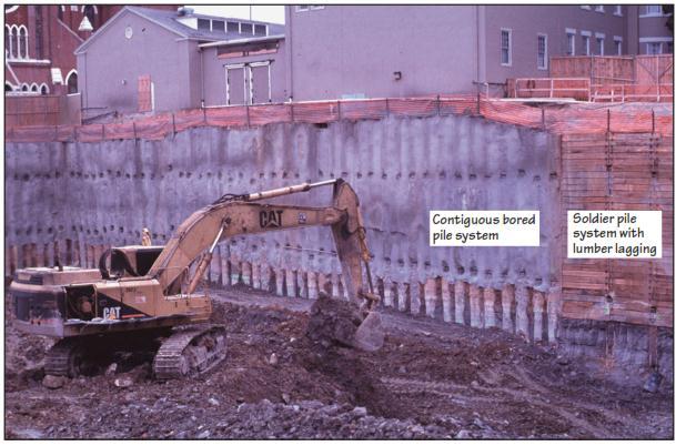 Excavation support using soil nailing Soil nailing is a means of strengthening the soil with closely spaced, inclined steel bars that increase the cohesiveness of the soil and prevent the soil from