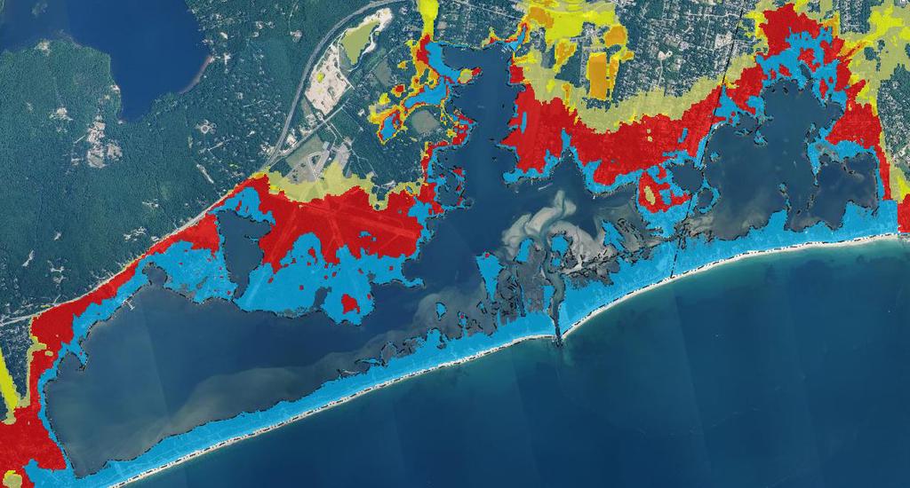 100 year storm event 7 feet Sea Level Rise, with Eroded Dune STORMTOOLS FOR DECISION MAKERS Mapping Tools Coastal Environmental Risk Index (CERI) STORMTOOLS Design Elevation (SDE Maps) Online mapping