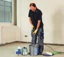 Remove any dirt or dust from the calcium sulphate screed with an industrial vacuum cleaner.