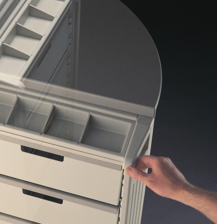 The small unit footprint maximizes storage, yet takes up less floor space.