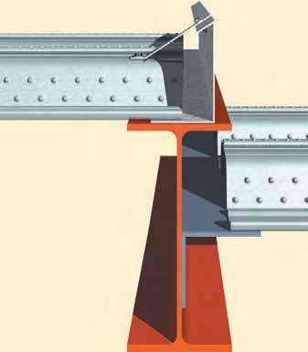steelwork brackets connected to the Universal beam Universal beam CF 80 Floor decking to extend to edge trim Universal beam CF 80 Floor decking Studs in pairs or staggered where a